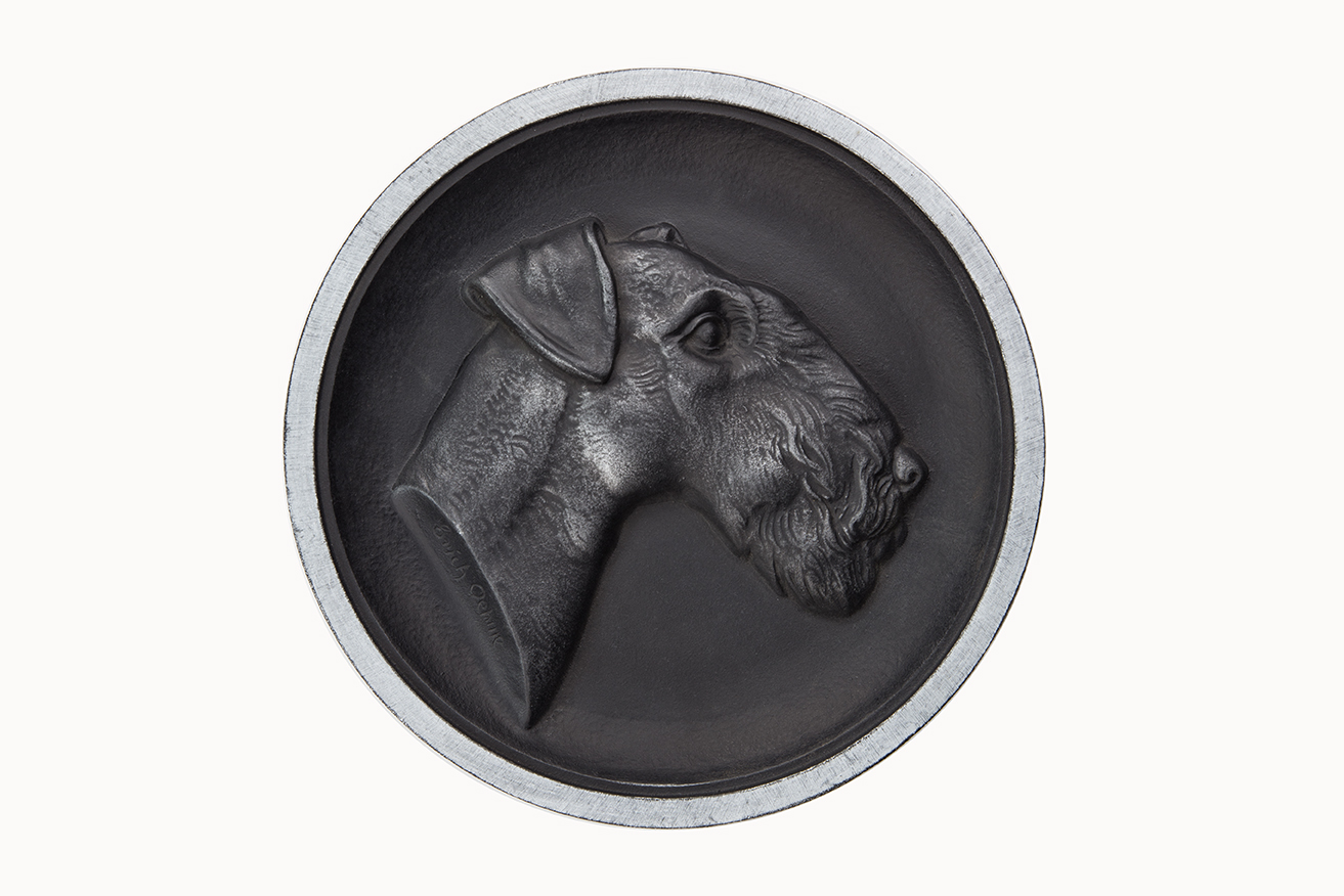 Wandteller Hundekopf "Terrier", Eisen Wandteller Hundekopf "Terrier", Eisen