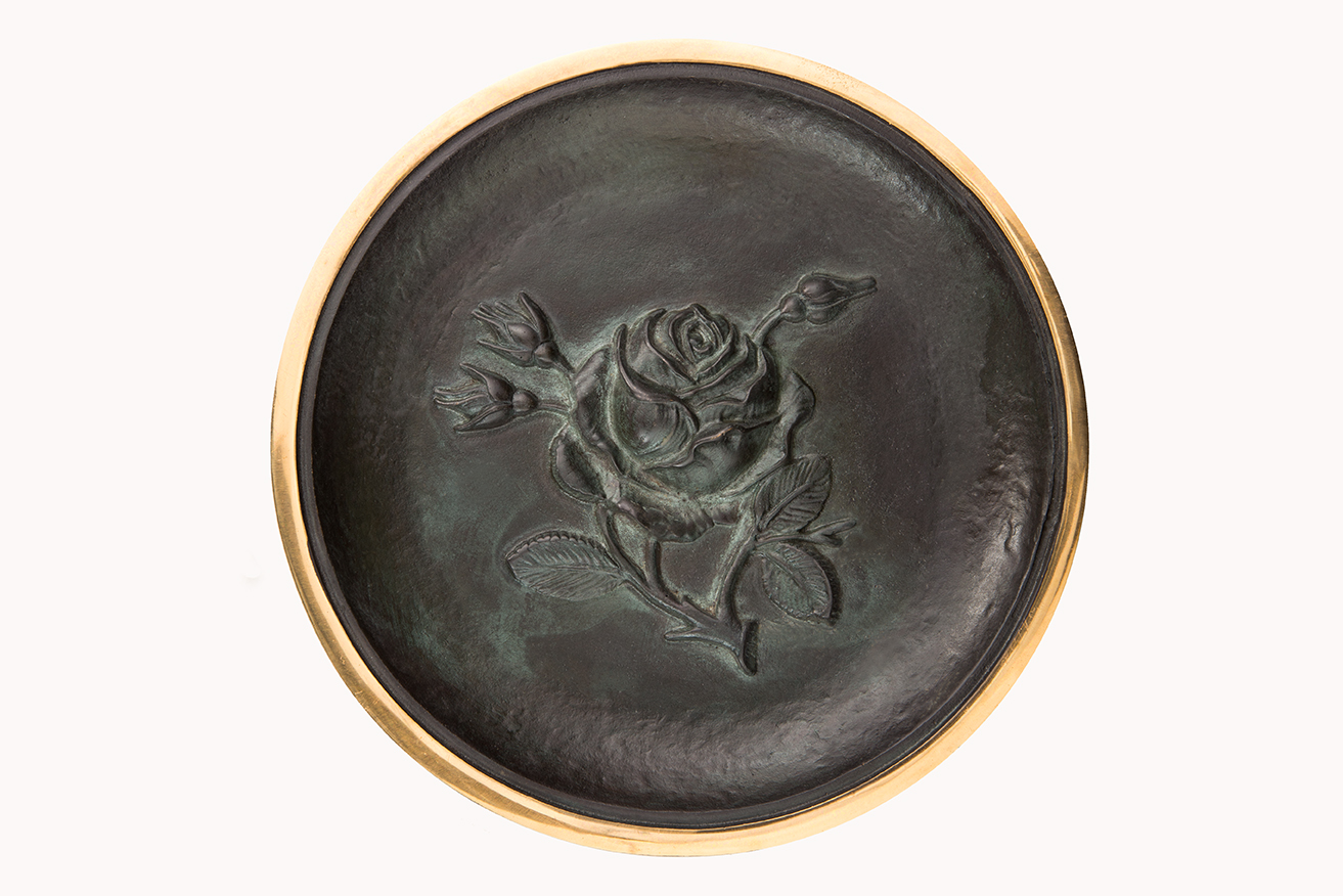 Wandteller "Rose", Bronze Wandteller "Rose", Bronze