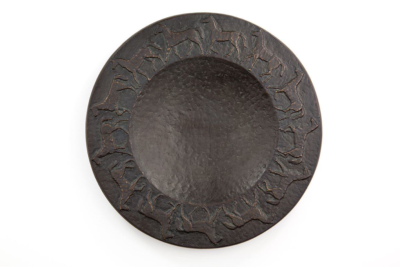 Wandteller "Pferdesport", Bronze